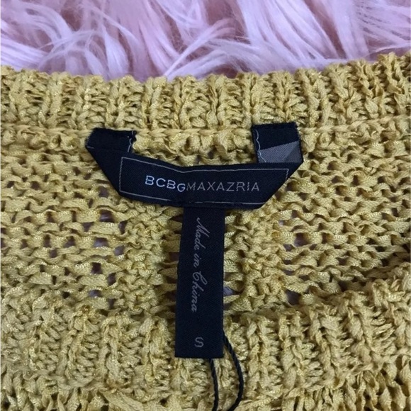 NEW BCBGMAXAZRIA Crochet Golden Sweater Size Small - Picture 9 of 11